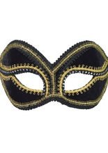 Venezianische Augenmaske schwarz-gold