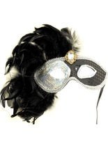 Venezianische Maske Domino mit Federn sc