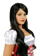 Verführerische Langhaar-Perücke schwarz