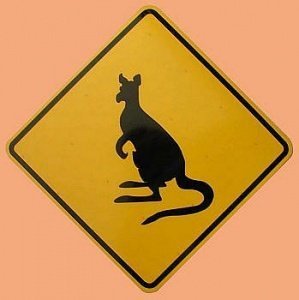 Verkehrsschild Kangeruh aus Australien