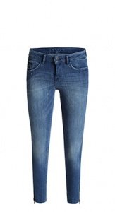 Verkürzte Stretch Denim + Zipper