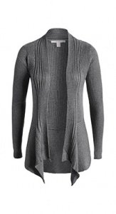 Verschlussloser Rippenstrick-Cardigan