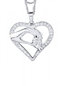 Veuer Hals-Kette Silber Herz Hand-in-Han