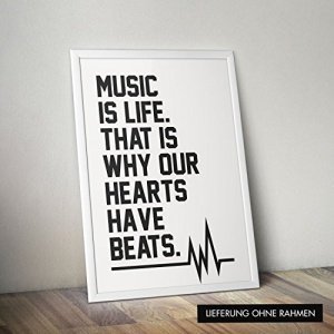 Poster mit Spruch Music is life