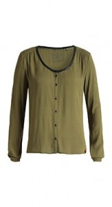 Viskose-Bluse mit Lederoptik