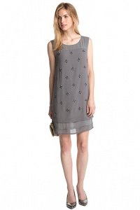 Viskose Kleid + Zierperlen