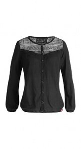 Viskose-Mix Bluse mit Spitze