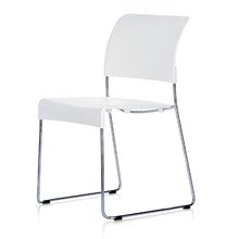 Vitra - Sim Stuhl, weiß, Kunststoffgleit