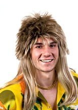 Vokuhila Herren Perücke braun-blond