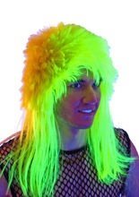 Vokuhila Herren UV Perücke neongelb