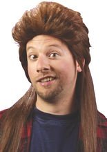 Vokuhila Perücke braun