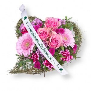 Von Herzen und Schleife: Herzlichen Glüc