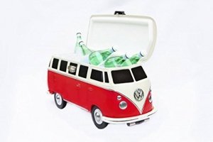 VW Bus Coolbox rot - Hochwertige Retro Kühlbox Volkswagen Bulli, Geschenkidee zu Weihnachten, VW Va