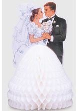 Wabentischdeko Brautpaar