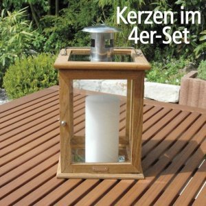 Wachskerzen 4er-Set H 15 x D 7 cm