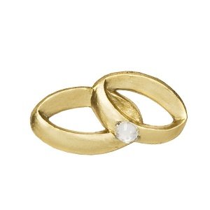 Wachsornament Eheringe, gold