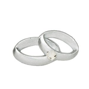 Wachsornament Eheringe, silber