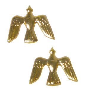 Wachsornament Tauben, gold