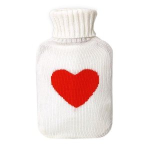 Wärmflasche Herz weiss