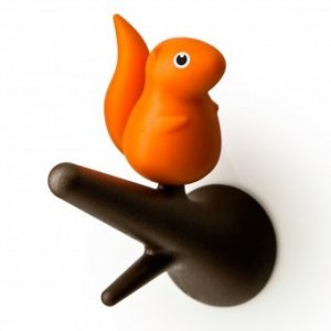 Wandhaken 2er-Set Squirrel braun/orange