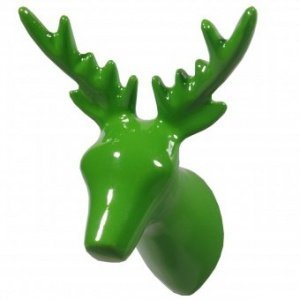 Wandhaken Hirschkopf grün