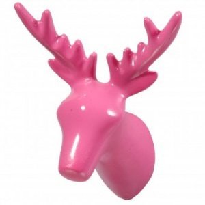Wandhaken Hirschkopf pink