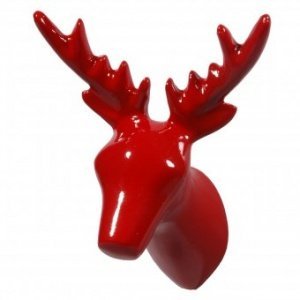 Wandhaken Hirschkopf rot