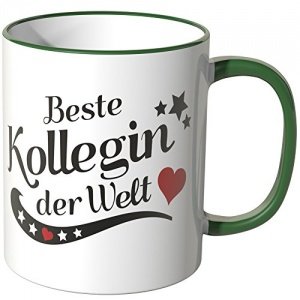 Wandkings Tasse, mit Spruch: Beste Kollegin der Welt - GRÜN