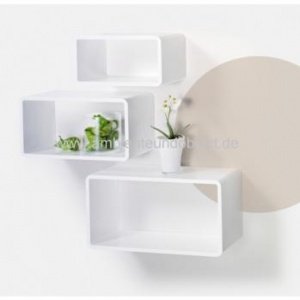 Wandregal 3er Set long weiß/weiß mycube 