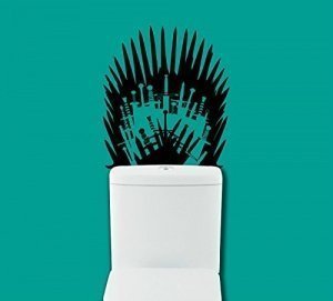 Wandsticker, inspiriert von Game of Thrones, für das Badezimmer, Toilette, Vinyl-Aufkleber, silber,