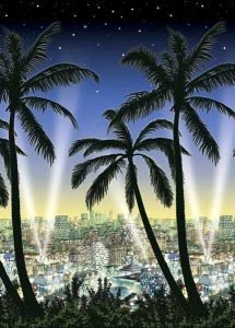 Wandszenario *Skyline mit Palmen*