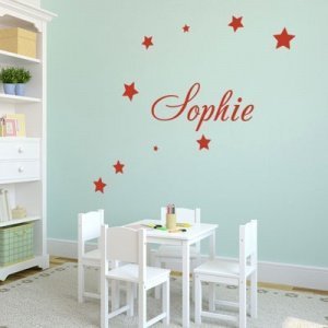 Wandtattoo mit Namen und Sternen - 9234