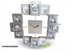 Wanduhr 3D mit Bilderrahmen