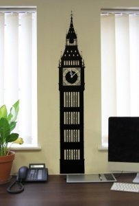 Wanduhr Big Ben mit Sticker