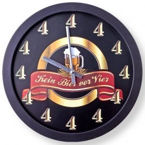 Wanduhr Kein Bier vor Vier