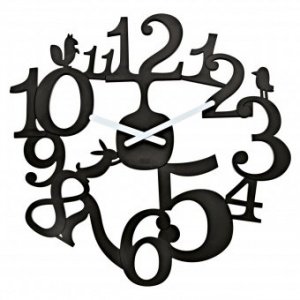 Wanduhr Pi:p solid schwarz