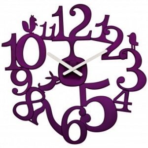 Wanduhr Pi:p transparent pflaume