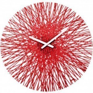 Wanduhr Silk transparent rot