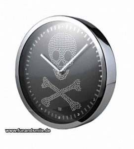 Wanduhr Totenkopf