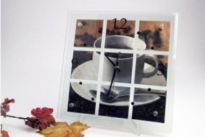 Wanduhr mit Kaffee Motiv 29x29cm