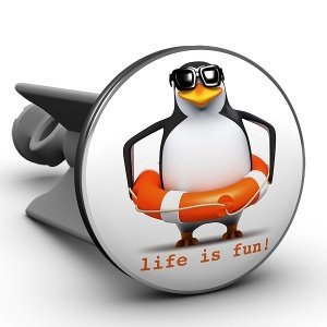 Waschbeckenstöpsel Pinguin life is fun!,