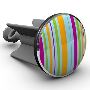 Waschbeckenstöpsel Streifen orange/lila