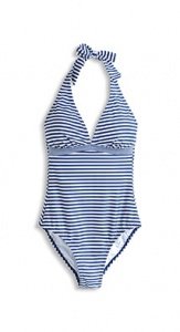 Wattierter Ringel-Badeanzug