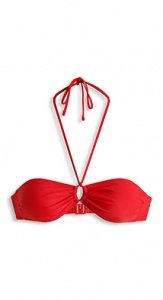 Wattiertes Bandeau-Bikini-Top