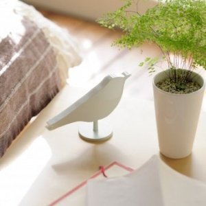 Wecker Bird Clock hellbraun