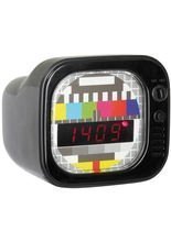Wecker Fernseher Testbild, schwarz