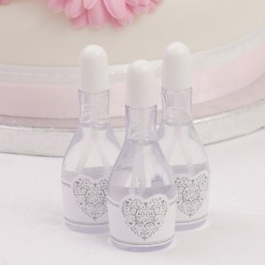 Wedding Bubbles Ornamentherz, weiß-silbe