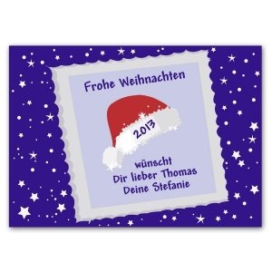 Weihnachtliche Botschaft (Postkarte) *Nikolausmütze*