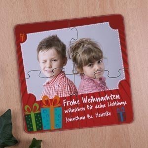 Weihnachtliches Untersetzer Puzzle mit F
