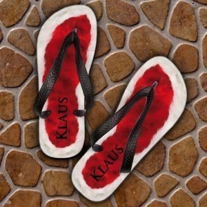 Weihnachts-Sandalen in Samt- und Fellopt